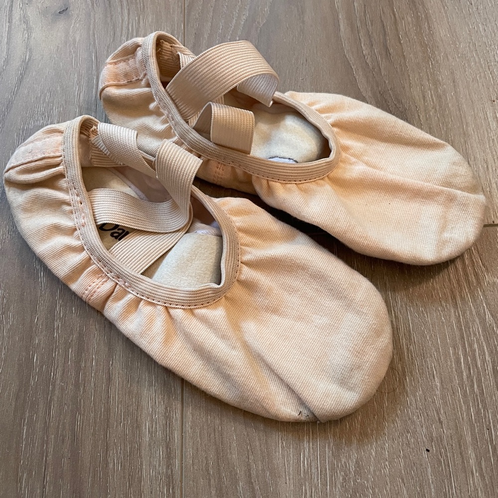 Children's‎ Canvas Ballet Slippers in Soft Peach